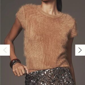 Anthropologie Soft Brown Short Sleeve Top